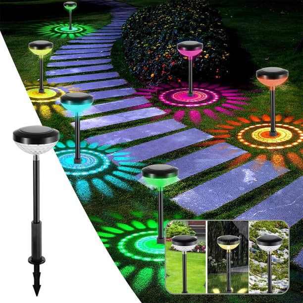 "QISIWOLE Glass Solar Lights Outdoor, Super Bright Color Changing Solar