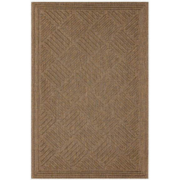 Mohawk Home Parquet Impressions Jacquard Low Pile Non-slip All Weather Indoor/Outdoor Door Mat, Brown, 3' x 5'