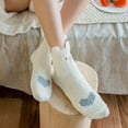 thumbnail image 6 of Ierhent Socks with Cats Womens Super Soft Cute Cartoon Animal fuzzy Cozy Non-Slip Winter Slipper Socks White,One Size, 6 of 7