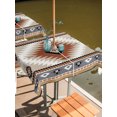 thumbnail image 6 of Outdoor Tablecloth with Umbrella Hole, Brown Gray Boho Spillproof Waterproof Outdoor Table Cover, Southwestern Ethnic Abstract Geometric Patio Tablecloths for Party/Garden/Picnic, Square 54"x54", 6 of 9