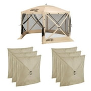 CLAM Quick-Set Escape Portable Canopy Shelter + Lot de 6 panneaux vent et soleil