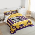 thumbnail image 4 of Homewish Minnesota City Silhouette Queen Comforter Set,Rugby Sport Theme Bedding Sets,Purple Yellow Bedding Comforter Set For Boys Kids,Microfiber Bedroom Decor Reversible,3 Pieces, 4 of 9