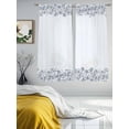 thumbnail image 3 of Blue Flower Sheer Curtains 63 Inch Length 2 Panels Set Window Treatments, Spring Modern Minimalist Country Floral Plant Rod Pocket Semi Curtains for Living Room/Bedroom/Kitchen Décor, 104"W x 63"L, 3 of 7