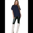 thumbnail image 2 of Suéter Holgado de Corta con Hombros Caídos para Mujer, Azul Marino, Talla XL, 2 of 9
