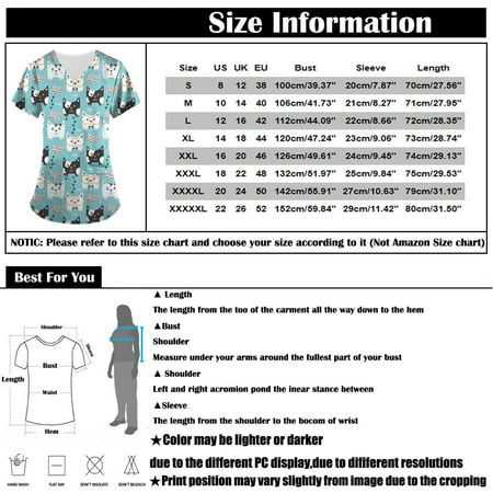 

UDAXB Womens Nursing Scrub Tops Valentine s Day Love Heart Printed Working Uniform Short Sleeve V-Neck Workwear Blouse T-shirt with Pockets