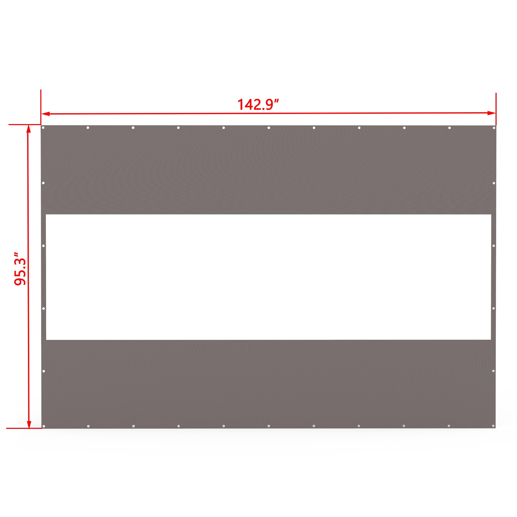 Domi Outdoor Living Heavy Duty Clear Panel Curtain, 18 oz Waterproof PVC Polyester Curtain, Tearproof, and Weather-Resistant Panel w/Eyelets for Patios,Gazebos,Pergolas (8'H x12'W, Gray)