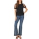 thumbnail image 2 of INSPIRAR CHIC Blusa de Mujer con Cuello Peter Pan de Malla con Mangas Cortas Abullonadas de Lunares Vintage XS Negra, 2 of 8