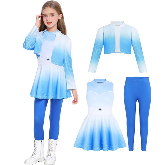Blue Royal Princess Cosplay Costume, Fancy Dress Set with Jacket Dress and Pants, Halloween Cosplay Outfit for Party Events