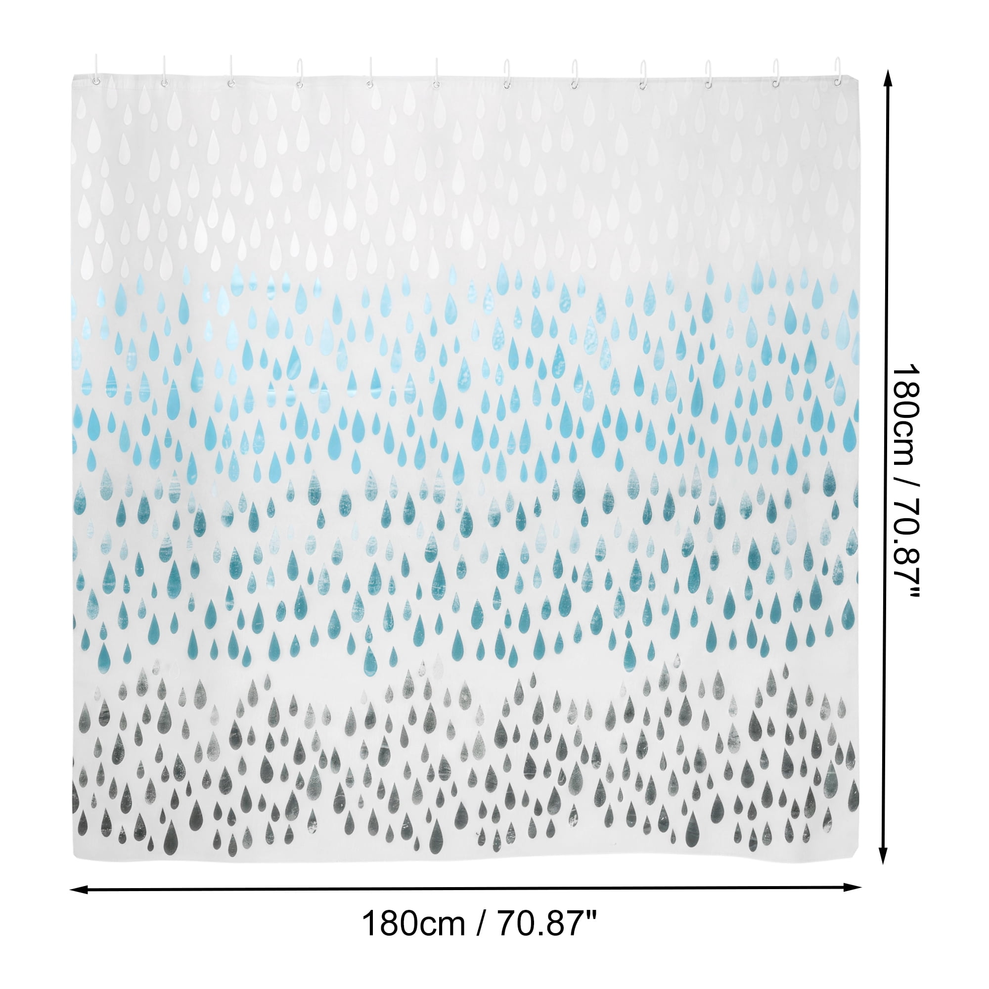 Unique Bargains Durable Waterproof Teardrop Pattern Shower Curtain 70.87x70.87