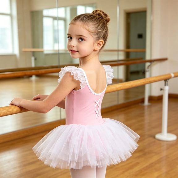 Elegant Girls Ballet Dress for Practice and Recital - Tutus and Flowing Skirt for Dance Classes and Performances