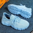 thumbnail image 6 of Women's Platform Slip On Sneakers Breathable Non Slip Running Shoes Lightweight Lace Up Athletic Shoes Gray Size 8.5, 6 of 8