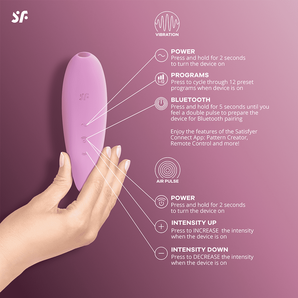 Satisfyer Curvy 3+ Air-Pulse Clitoris Stimulating Vibrator with App Control - Clitoral Sucking Pressure-Wave Technology & Vibration, Compatible with Satisfyer App, Waterproof, Rechargeable (Pink)