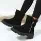 thumbnail image 4 of Nuevas botas de nieve de invierno para mujer, calzado antideslizante de terciopelo para caminar, botas cálidas cómodas y elegantes con cremallera, zapatos informales ligeros de algodón para mujer, 4 of 5