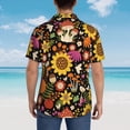 thumbnail image 4 of Honeii Sunflowers Mushrooms Print Men’s Hawaiian Shirt,Classic Button-Down Short Sleeve Shirt, for Beach, Vacation, and Outdoor Activities,X-Large, 4 of 7
