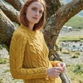 thumbnail image 5 of Aran Woollen Mills Women's Super Soft Pullover Sweater, Yellow Solid Print, 5 of 6