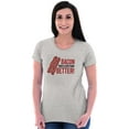 thumbnail image 3 of Bacon Makes Everything Better Foodie Womens Fitted Plus Size Graphic Tee Brisco Brands 2X, 3 of 5