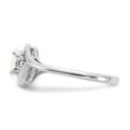 thumbnail image 4 of 14K White Gold Ring Band with Stones (10) October Opal Oval Phenomena Diamond Round, Size 7, 4 of 5