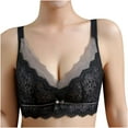 thumbnail image 4 of Padded Bra with Straps Women Ladies Comfortable Breathable No Underwire Lace Push up Bra Woman Underwear V-Neck Convertible Bra Feature Hook and Eye Closure Wire-Free Bra Style Y-599 , Black S, 4 of 9