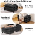 thumbnail image 5 of Accent Chair with Ottoman, Legahome 40"Wide Oversized Chenille Upholstered Lounge Chair, Comfy Reading Armchair with 3 Pillows, Barrel Chair Reading Chair for Living Room Bedroom, Black, 5 of 8