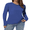 Royal Blue, variant on QUALFORT Women's Long Sleeve Shirts, 100% Cotton Crew Neck Long Sleeve T Shirt for Women, Soft Lightweight Casual Basic Cotton Top, White M