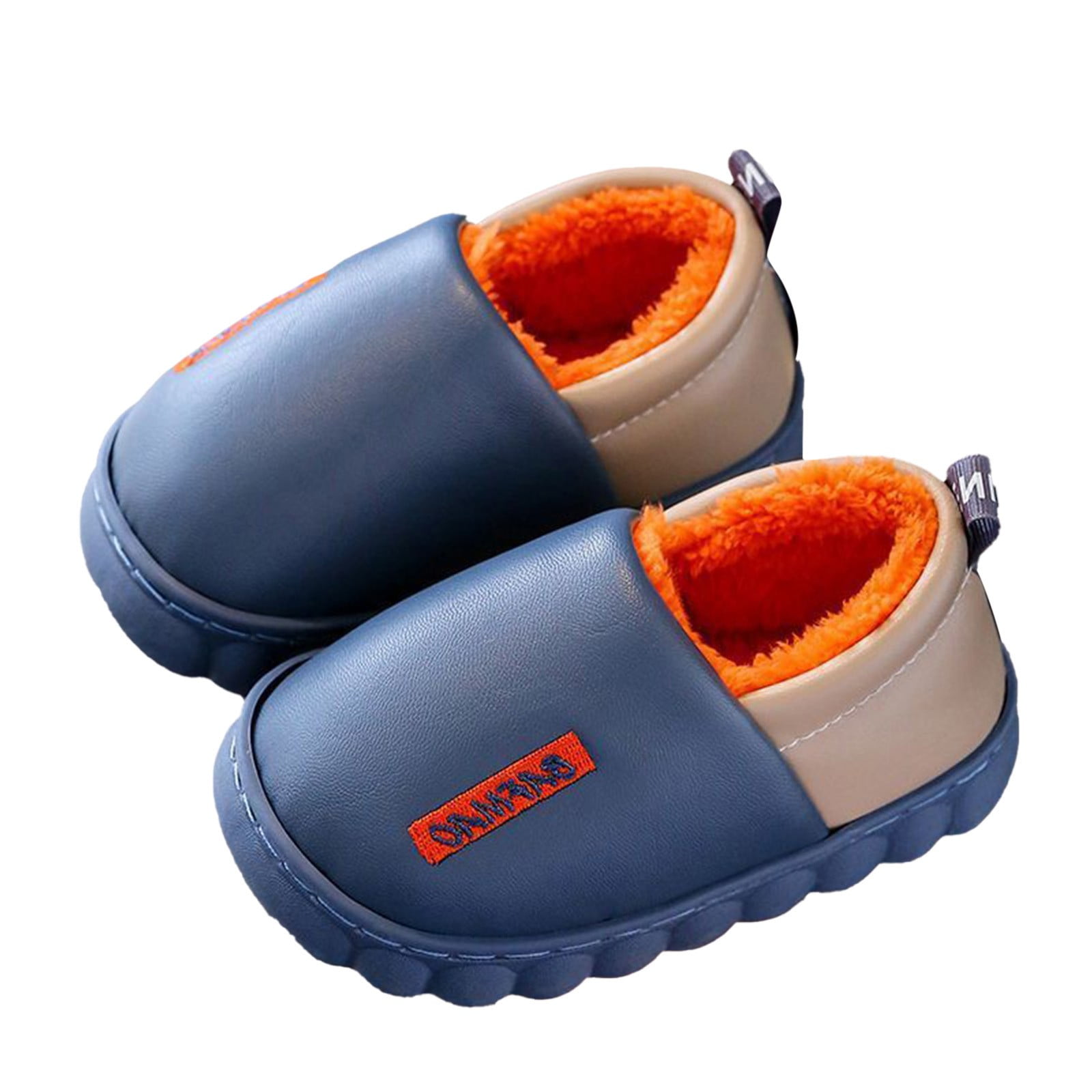 nsendm Girls Shoes Toddler 6 Foam Children Shoes Fashion Flat Home Cotton Slippers Can Be Worn Outdoors Plus Velvet Baby Slippers Kids Size 13 Blue