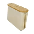 thumbnail image 2 of Cesta para papel higiénico con tapa de bambú, multifuncional, ahorra espacio. beige blanco, 2 of 9