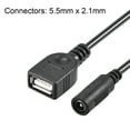 thumbnail image 2 of Uxcell 12cm Length DC Female Power Supply 5.5x2.1mm Adapters to USB Plug Female Cables 2pack, 2 of 3