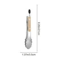 thumbnail image 2 of Pinzas de acero inoxidable para alimentos | Mango ergonómico de madera de 44 cm | Agarre antideslizante de alta resistencia | Bordes festoneados para servir pan y bistec | Utensilio de cocina con, 2 of 6