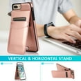 thumbnail image 2 of Mantto For iPhone 7 Case, iPhone 8 Case, iPhone SE 2020/SE 2022 Case, Durable Shockproof Wallet Card Slots Case with Card Holder Pocket Back,PU Leather Kickstand Back Flip Cover - Rose Gold, 2 of 7