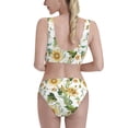 thumbnail image 3 of Daiia Watercolor Bright Sunflowers printed 2 piece Swimsuit Bikinis for Women High Waisted Racerback Bathing Suits Summer Tummy Control Scoop Neck Swimwear-Medium, 3 of 8