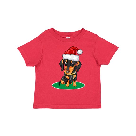 Inktastic Christmas Dachshund Dog Santa Boys or Girls Toddler T-Shirt