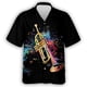 thumbnail image 4 of Camisa hawaiana con estampado de instrumentos musicales para hombre, camisas hawaianas con estampado 3D de flores coloridas, blusas casuales de verano de manga corta con solapa, 4 of 5