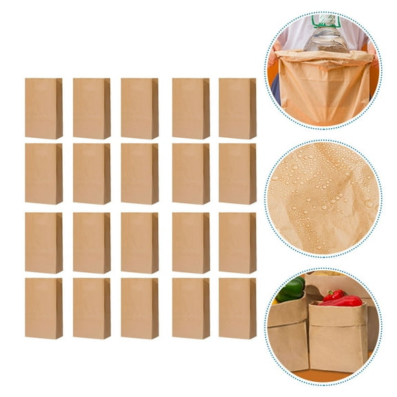 Raindrops Kraft Paper Bags for Storage Use Brown Bread Bags Made of Premium Thick Kraft Paper 20 Pcs