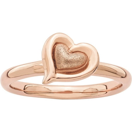 Stackable Expressions Sterling Silver Pink-Plated Heart Ring