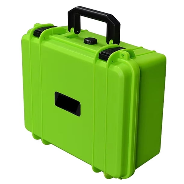 Maleta Portátil de Plástico Rígido Grueso para Equipos, Caja de Herramientas, Caja de Instrumentos de Gran Capacidad con Esponja Verde.