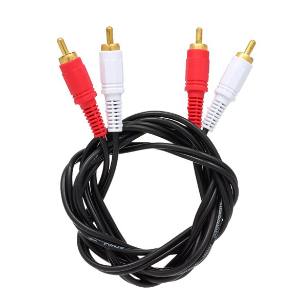 TFixol 1.5 Meter Gold Plated RCA Audio Cable 2 RCA Male to 2 RCA Male AV Cable for DVD TV CD Sound Amplifier Black
