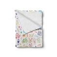 thumbnail image 2 of Cartoon Soft Flannel Fleece Throw Blanket, Childlike Drawing of Children Sun Tent Various Other Child Friendly Things, Cozy Plush for Indoor and Outdoor Use, 50" x 60", Multicolor, by Ambesonne, 2 of 6