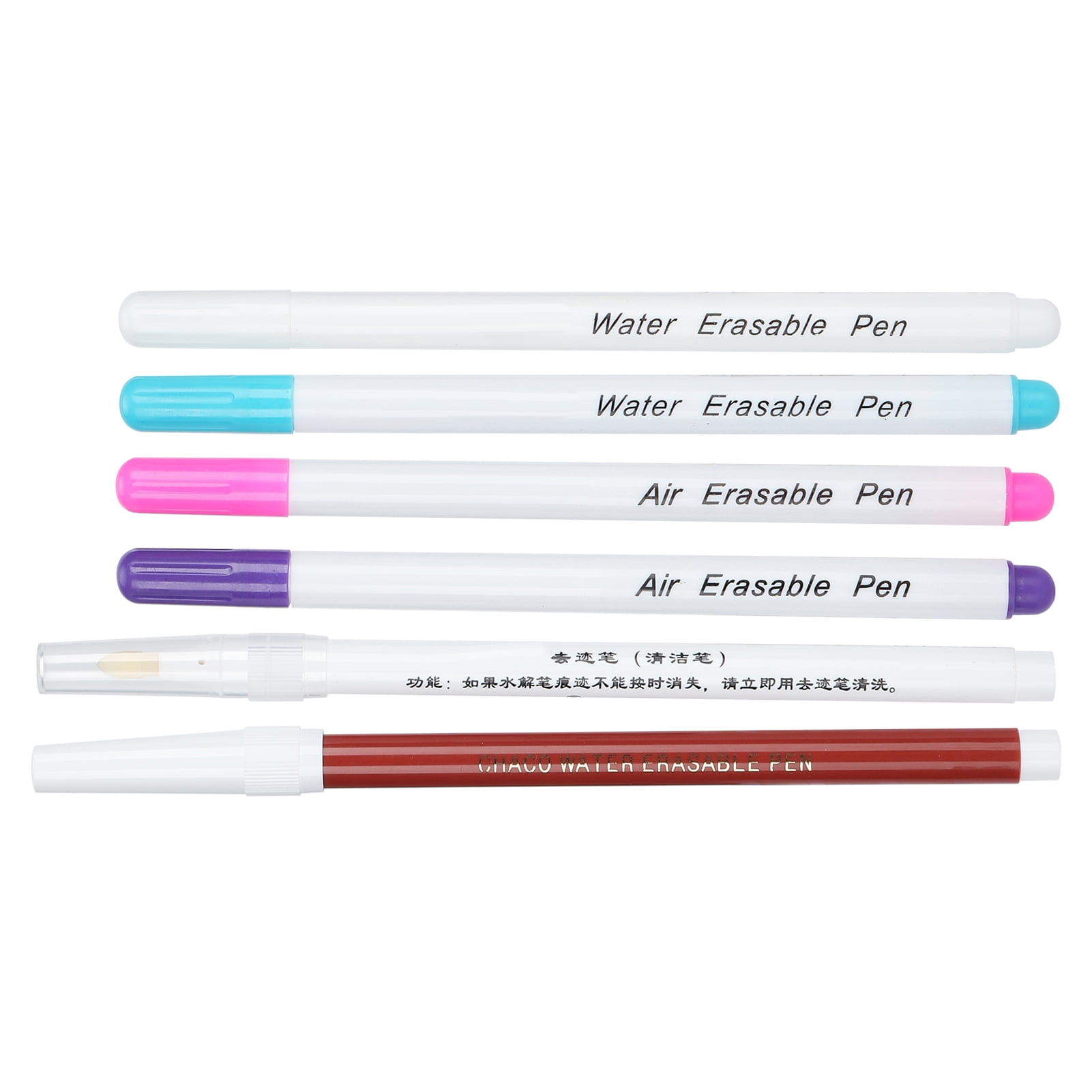 YOUTHINK Water Erasable Marker,Sewing Tool,6pcs Water-Soluble Sewing Pen 5 Color Fabric Markers DIY Drawing Lines Patterns For Handicraft Needlework