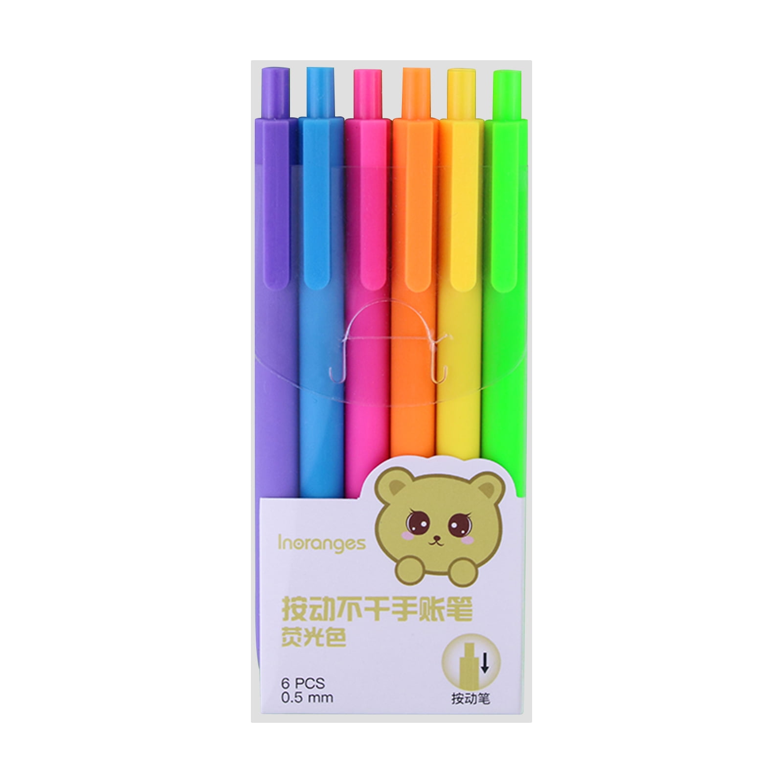 6 Color Ink Pens Set Retractable Drawing Pens 0.5mm Fine Fiber Pen Fast
