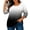 Black, variant on Women Plus Size Casual Tunic Top 3/4 Sleeve Gradient Color Round Neck Loose Fit Pullover Blouse Summer Fashion Daily Wear