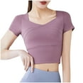 thumbnail image 1 of Tops de Yoga para Mujeres Secado Corto con Elástico Y Cojín de Pecho, Top Deportivo de Ajuste Apretado para Primavera Verano, 1 of 4