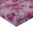 thumbnail image 4 of Ambesonne Rose Pattern Fitted Sheet, Floral Romantic Art, Full Size, Dark Magenta Pale Lilac, 4 of 5