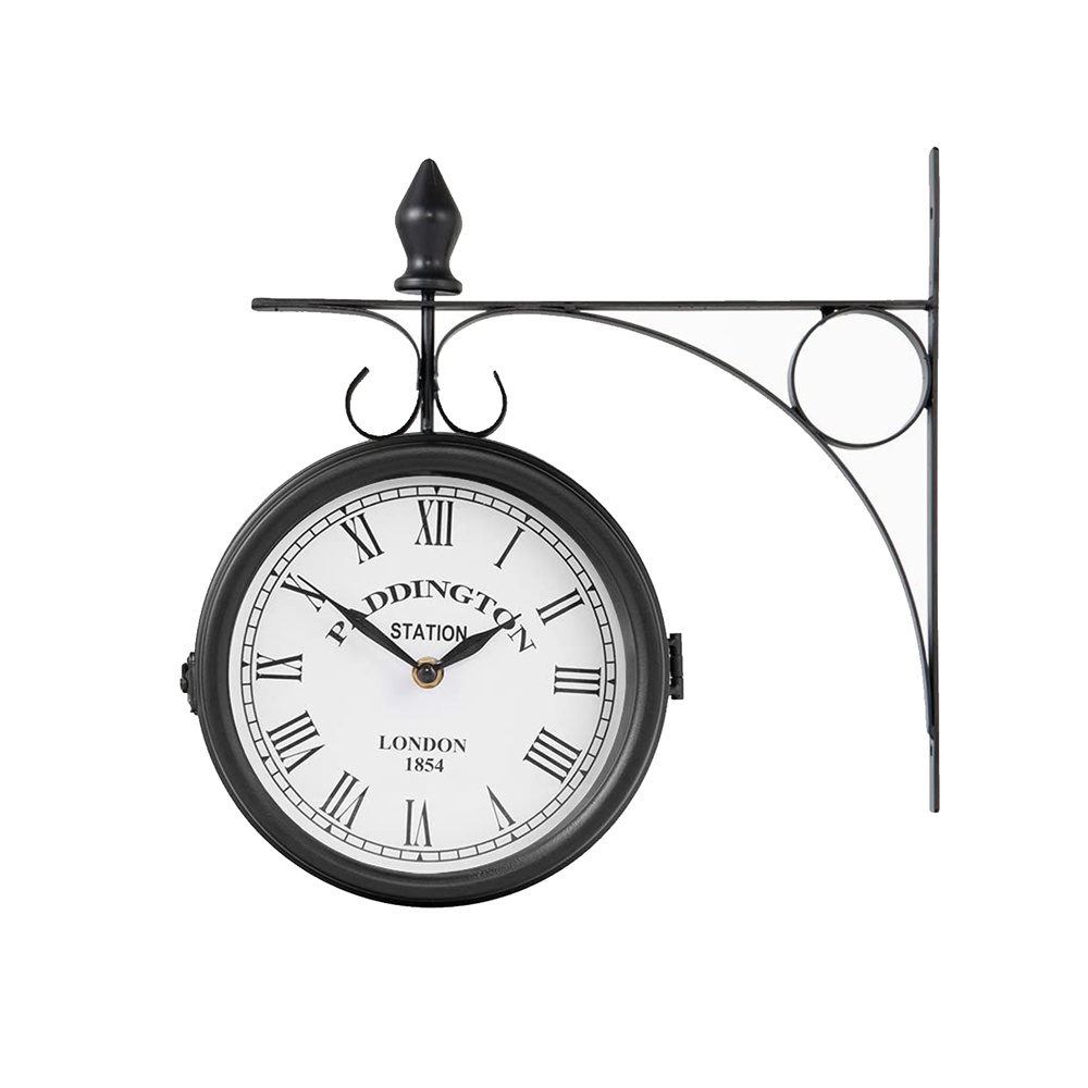 DoubleSided Wall Clock, 20cm Paddington Station Retro Double Faced