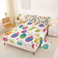 thumbnail image 2 of Erosebridal Colorful Happy Easter Eggs Bed Sheets,Rainbow Stars Polka Dots King Sheets For Kids Girls 4pcs, 2 of 6