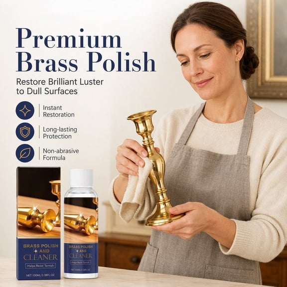 Brass Polish Cleaner, Non‑Abrasive Long‑Lasting Luster, Instant Tarnish Remover for Metal Surface Restoration