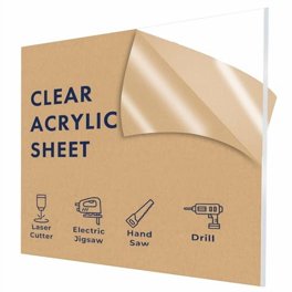 3/16-Inch Thick Clear Acrylic Sheet (Plexiglass) – 24" X 36" – Perfect For DIY, Displays, And Crafting