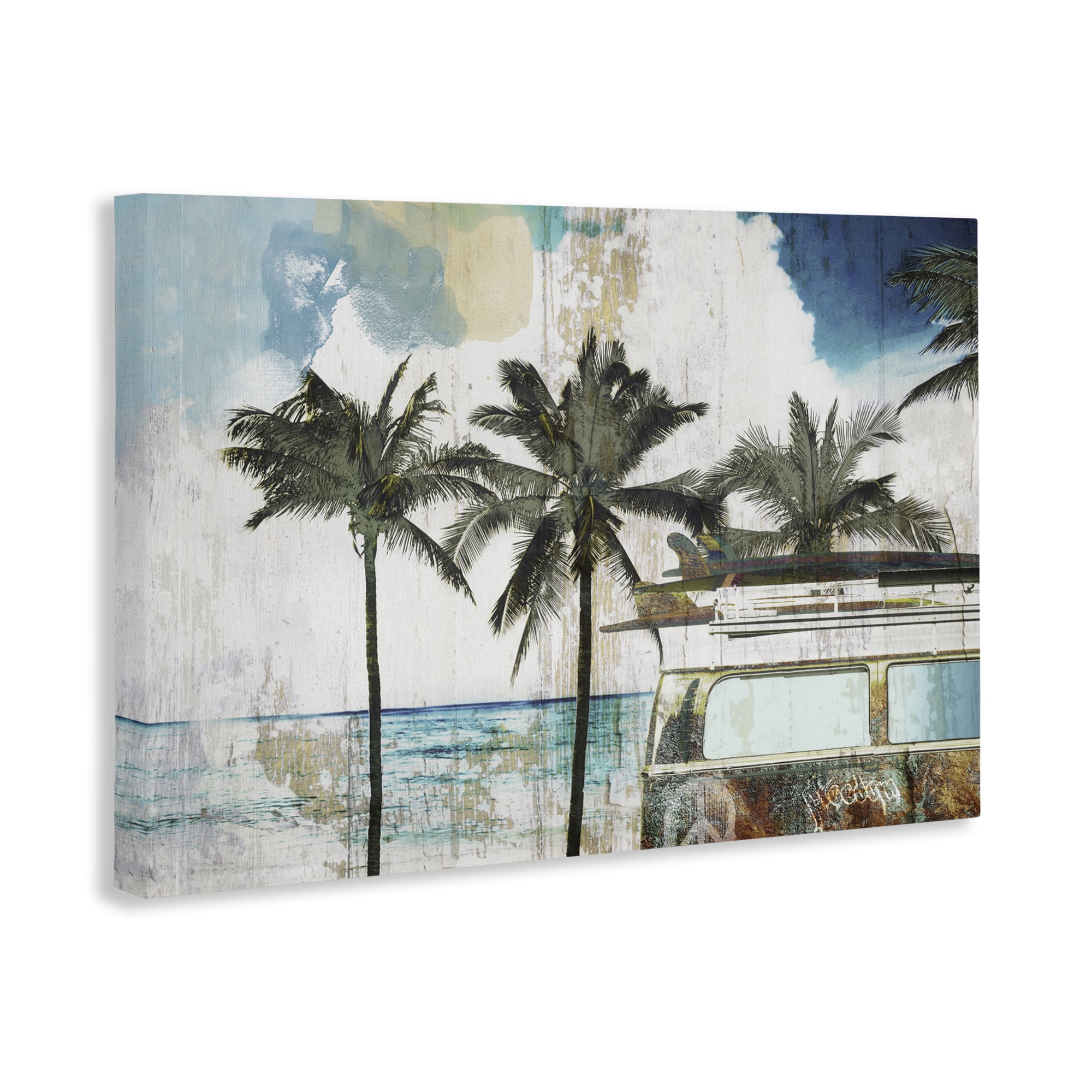 Beach Day Retro Vacation Canvas Wall Art, design by Sasha