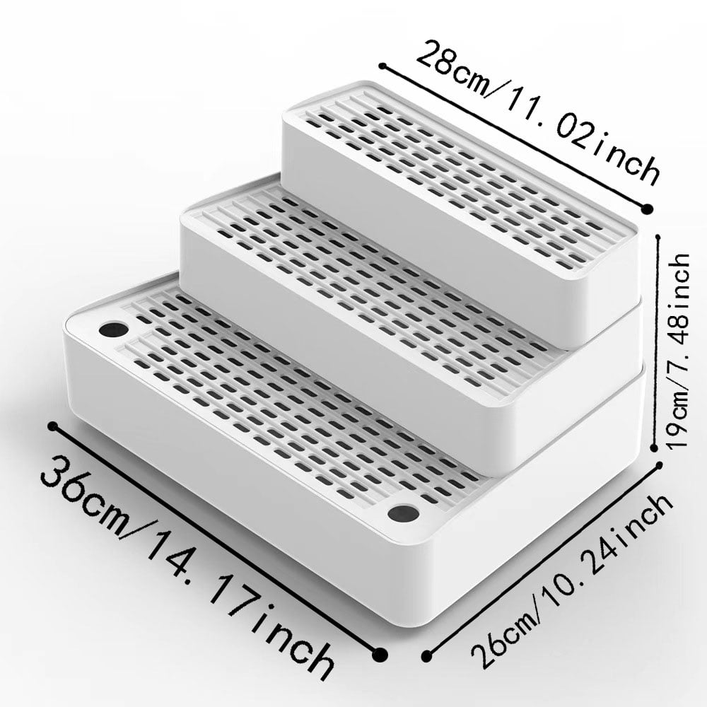 Adjustable 3 Steps Litter Box Ramp with Detachable Litter Trapper,Non-Slip Easy Clean Cat Litter Stair for Small & Elderly Cats,Litter Box Ramp with Filter Function.