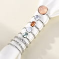 thumbnail image 4 of Boho Retro Stackable Rings Sets for Teen Girls Women,Peak Sea Wave Compass Turquoise Rhinestone Knuckle Joint Finger Kunckle Nail Ring Sets, 4 of 5
