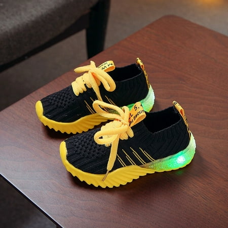 

〖Roliyen〗Girls Sneakers Children Kid Baby Girls Boys Candy Color Led Luminous Sport Run Sneakers Shoes